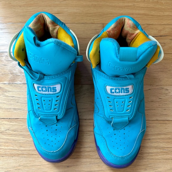 CONS CONVERSE AEROJAM Larry Johnson Hornets Basketball Shoe Size 7 Blue - Picture 2 of 7